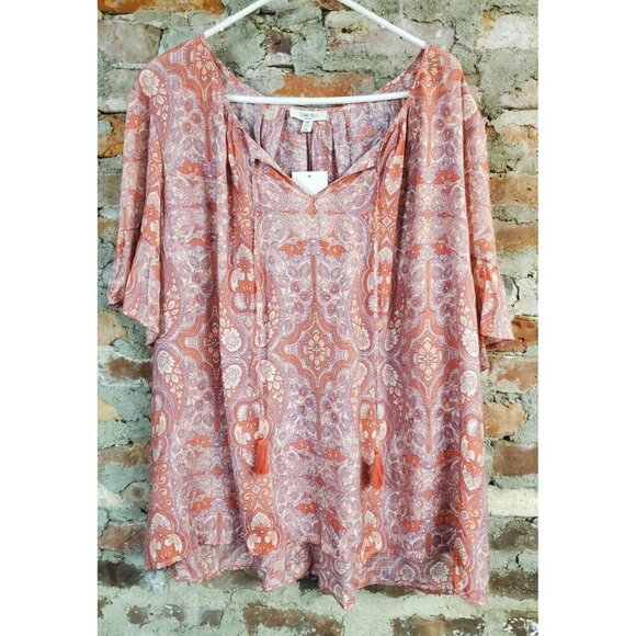 Como Tops - Como Blu Pink Shirt Womens Plus Size 3x Top Light B